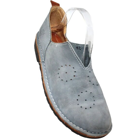 Unbranded Shoes - Turkish Size EU 41 US 10.5 Blue Suede Leather Handmade Loafer Slip On Shoes